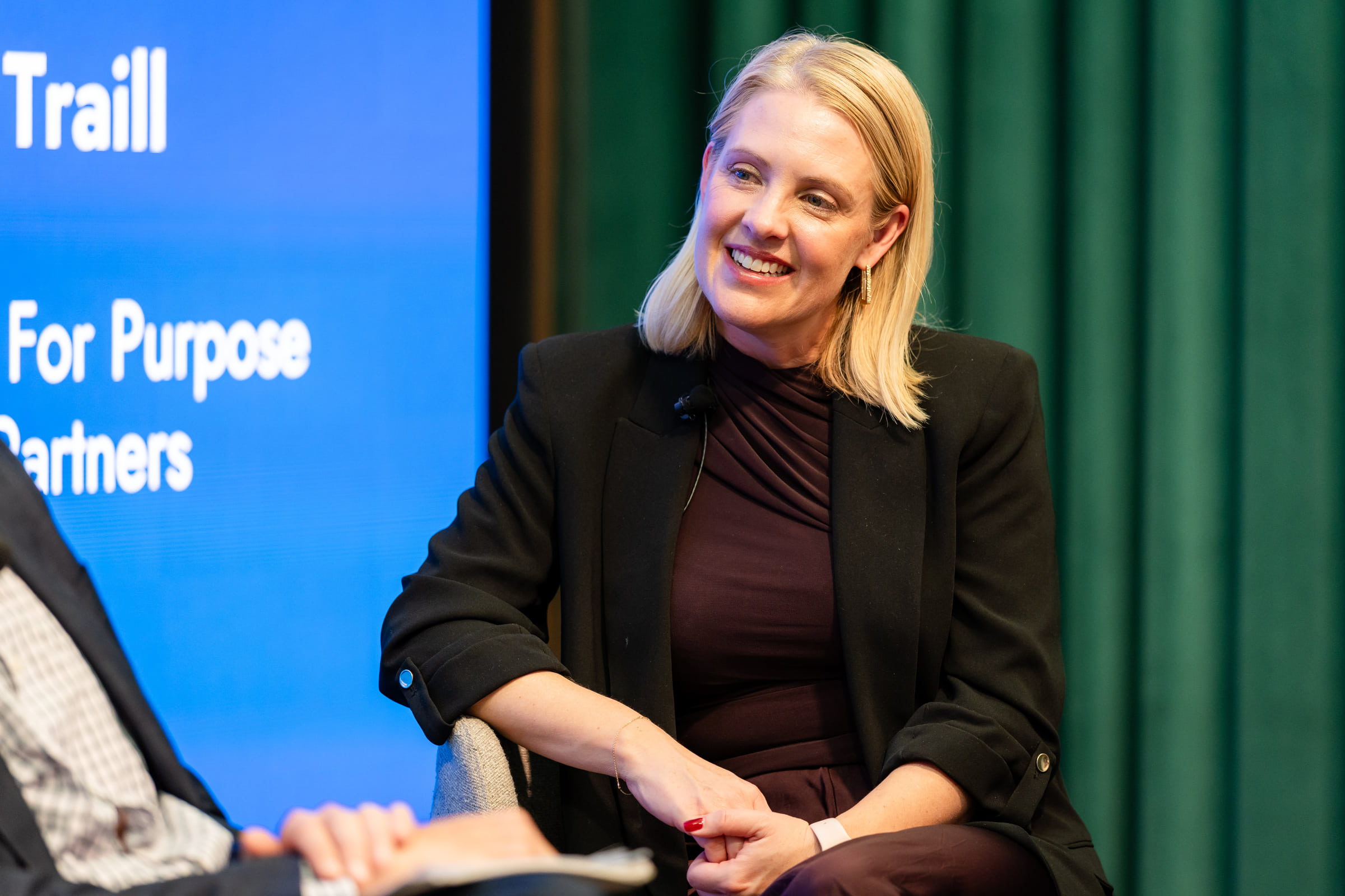Georgie Dent taking part in the For Purpose Investment Partners panel